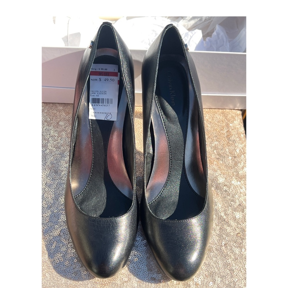 BRAND NEW BLACK CALVIN KLEIN HEELS